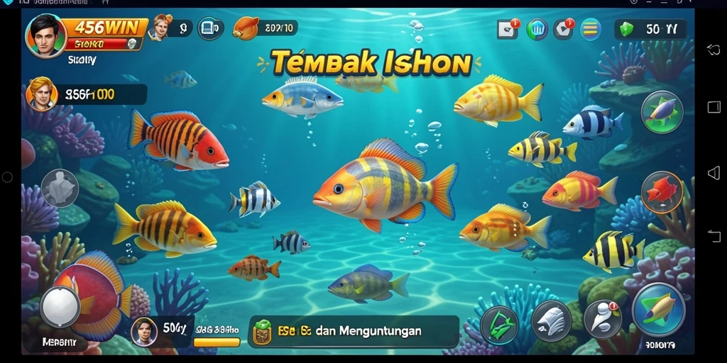 Tampilan screenshot utama 456WIN menampilkan gameplay Tembak Ikan yang seru.