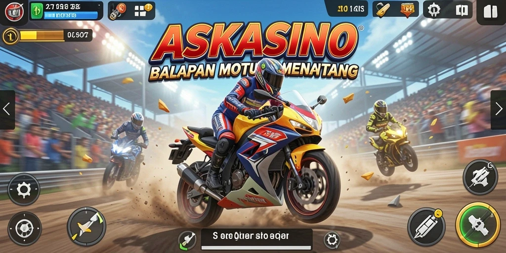 Gameplay seru dari balapan motor di ASKASINO
