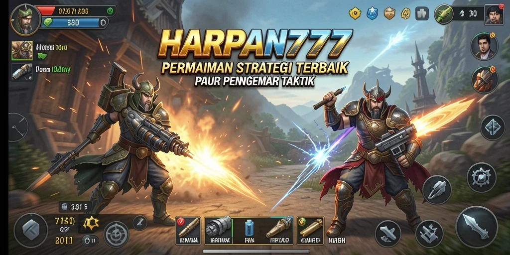 Tampilan gameplay <strong>HARAPAN777</strong> dengan aksi strategi yang mendebarkan.