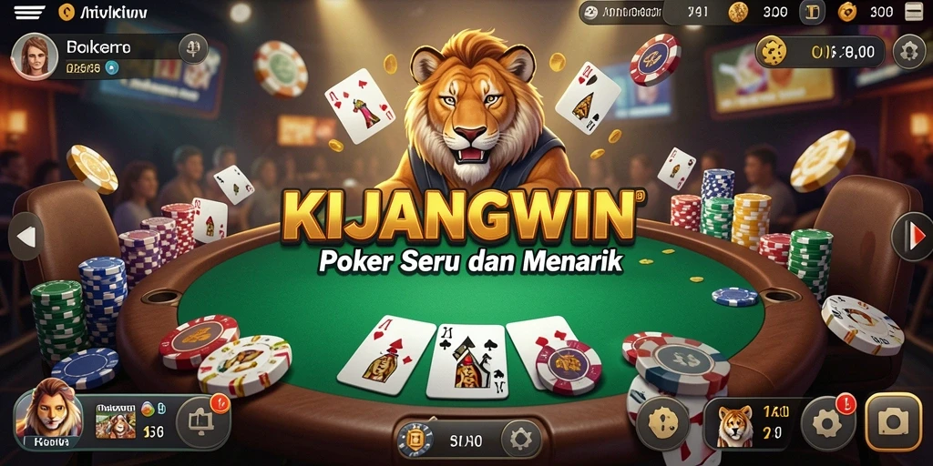 Tampilan gameplay Poker KIJANGWIN yang menarik dan dinamis.
