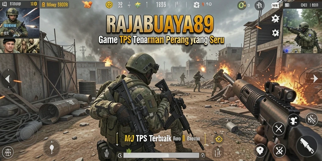 Screenshot RAJABUAYA89 menampilkan aksi tempur yang mendebarkan dalam mode TPS.