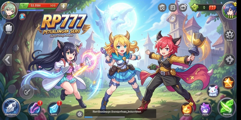 Tampilan gameplay RP777 yang seru dan menawan dalam dunia Anime.