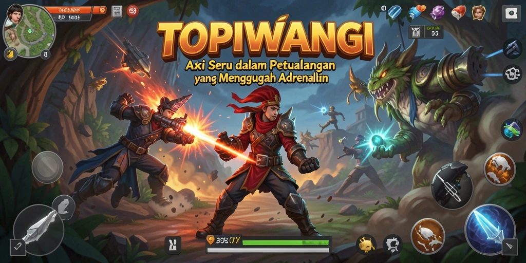 Gambaran penuh aksi dari gameplay TOPIWANGI yang menegangkan.