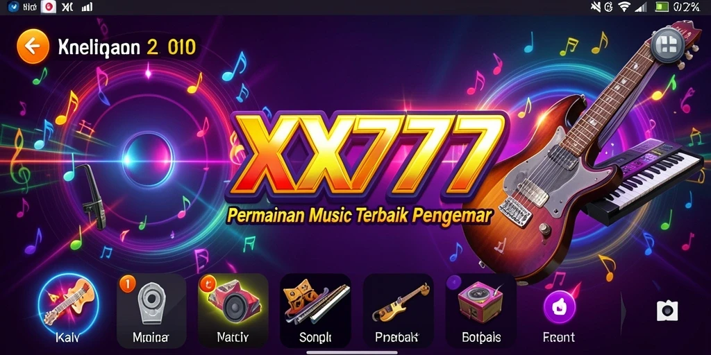 Screenshot gameplay XXX777 menampilkan pengalaman bermain musik yang seru.